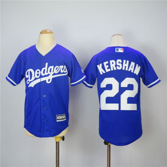 Youth Los Angeles Dodgers #22 Kershaw Blue MLB Jerseys